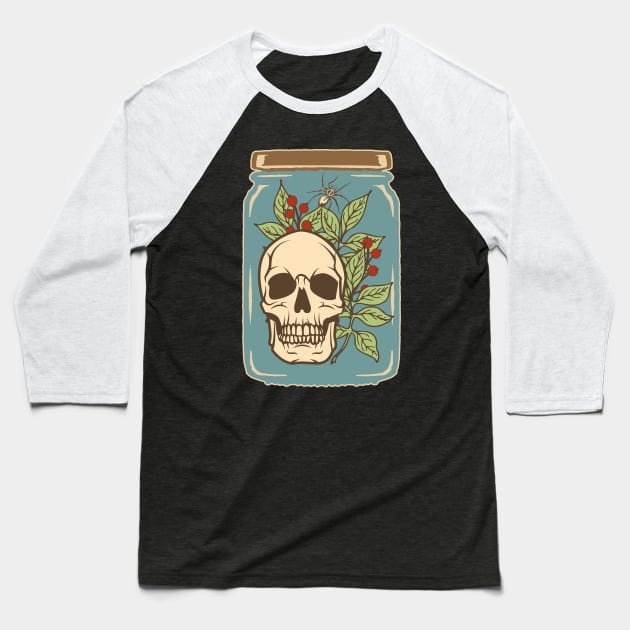 SKULL IN THE JAR Baseball T-Shirt by valentinahramov